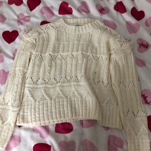 Old Navy Cream Textured Knit Sweater
